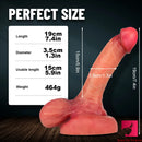 7.4in Silicone Real Flesh Men Penis Dildo With Big Sucker