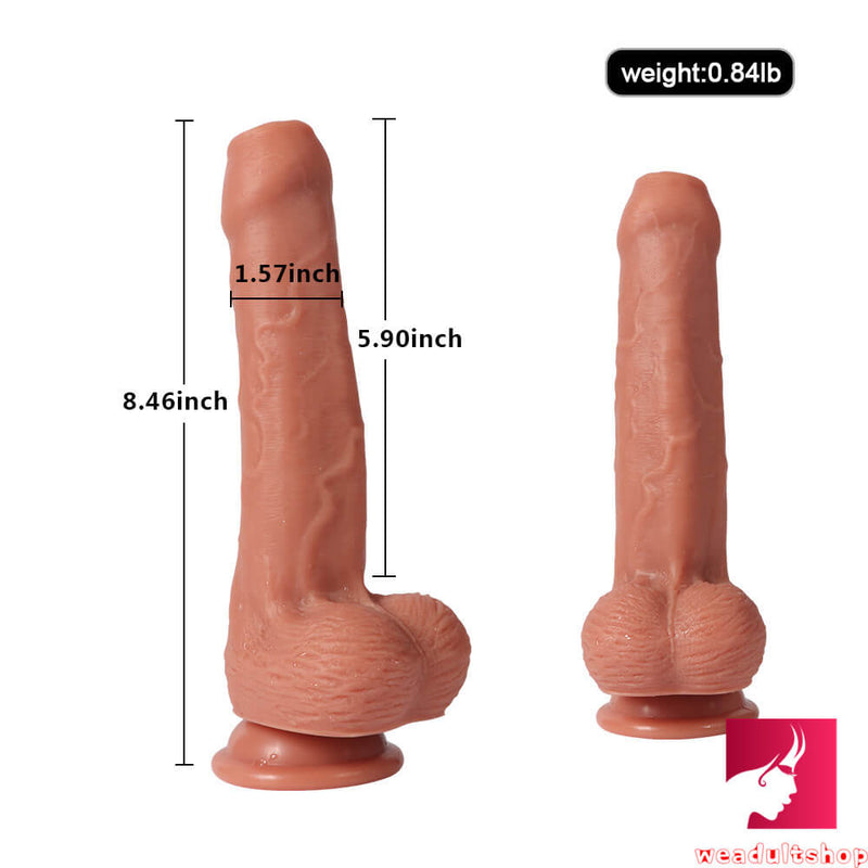 8.46in Soft Skin Natural Penis Foreskin Uncut Dildo