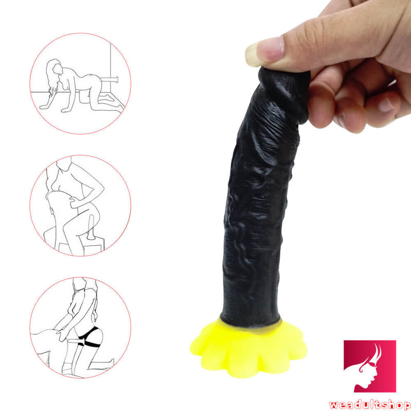 5.9in Small Thin Dildo Chrysanthemum Sucker Sex Toy For Couples