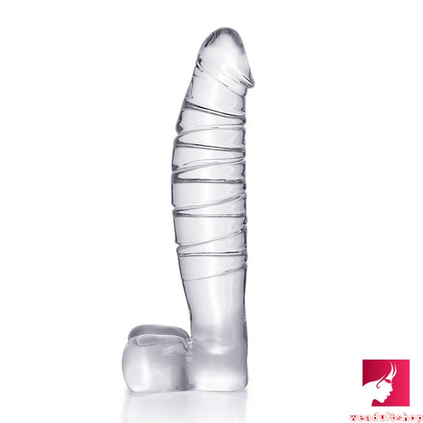 7.9in Body Safe Glass Dildo Toy For Anal Vaginal Massaging