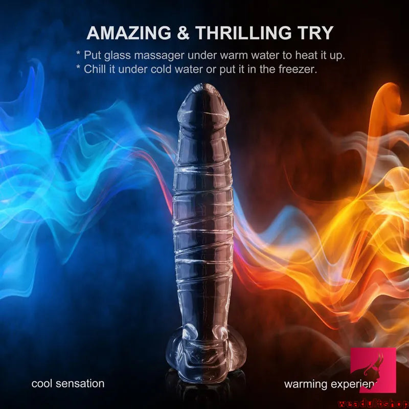 7.9in Body Safe Glass Dildo Toy For Anal Vaginal Massaging
