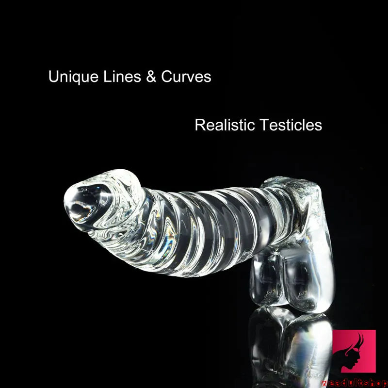 7.9in Body Safe Glass Dildo Toy For Anal Vaginal Massaging