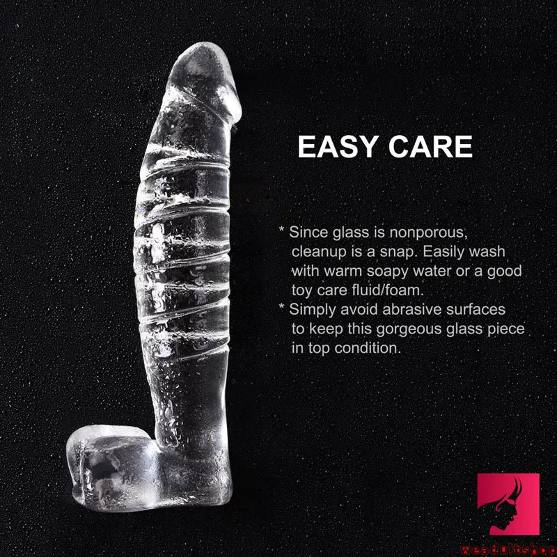 7.9in Body Safe Glass Dildo Toy For Anal Vaginal Massaging