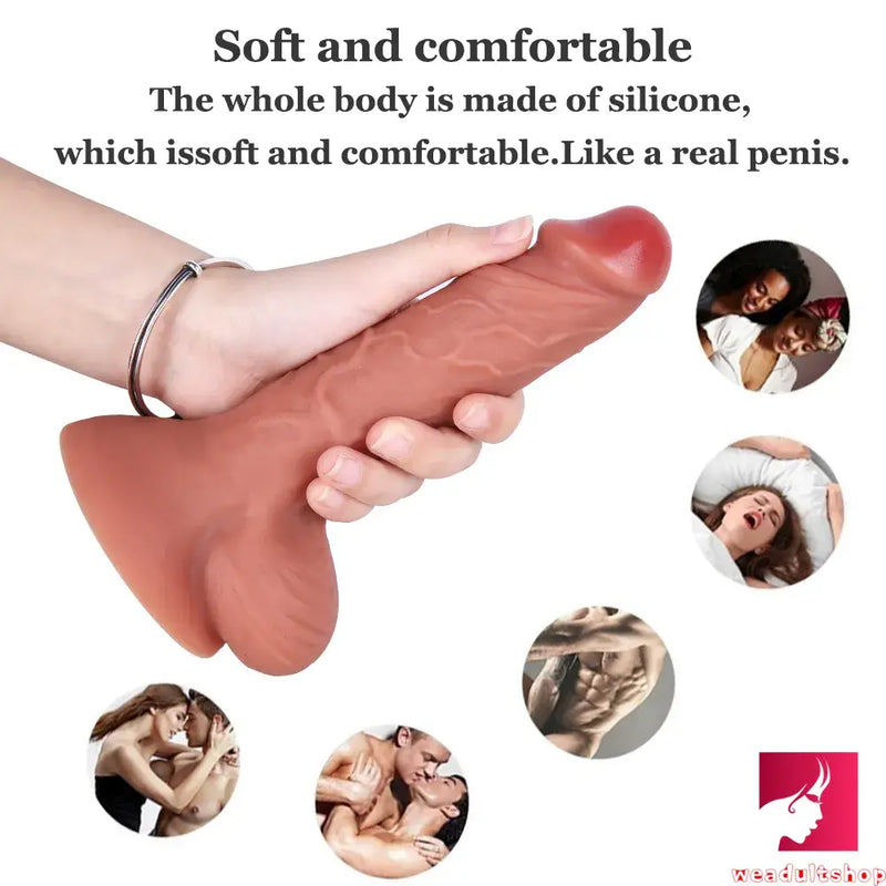 7.48in Realistic Anal Penis Hands Free Dildo With Big Sucker