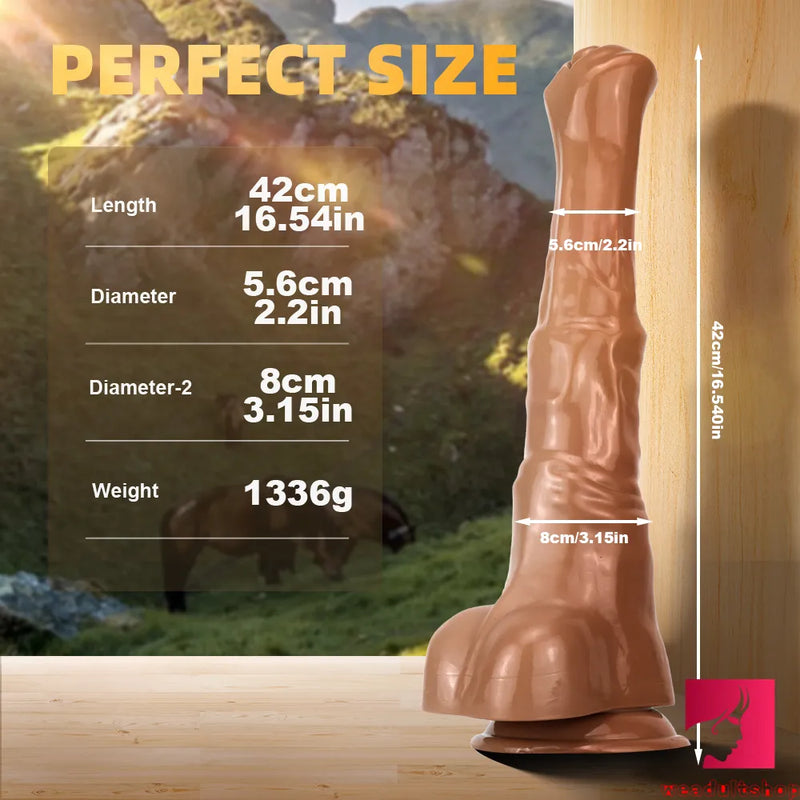 16.54in Realistic Large Horse Dildo Thick Skin Feeling Penis