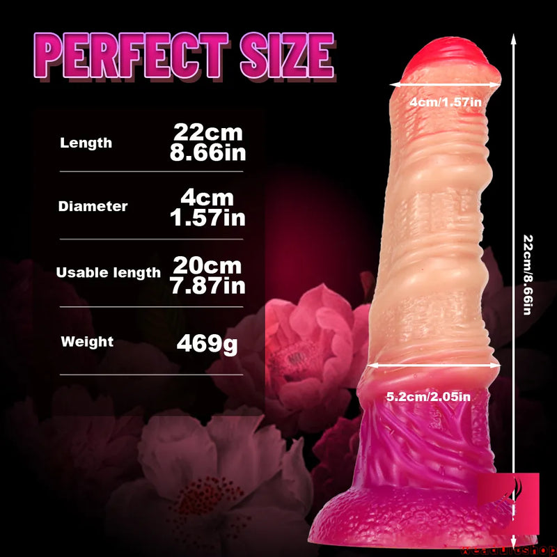 8.66in Ombre Red Purple Big Horse Dildo For Anal Fucking