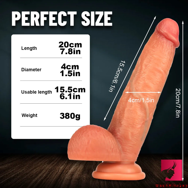 7.8in Hyper Realistic Teen Anal Dildo For Adult Females Love