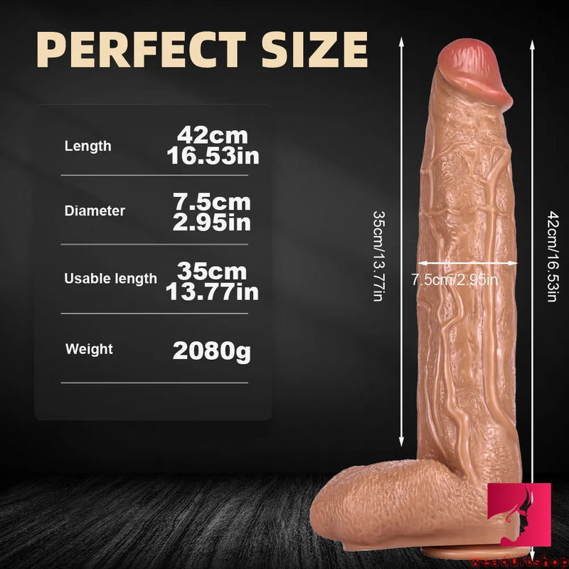 16.53in Europen American Huge Long Penis Real Looking Dildo