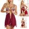 Sexy Lingerie Sleepwear Erotic Womens V Neck Lace Babydoll - Adult Toys 