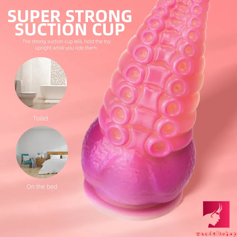8.07in Ombre Octopus Tentacle Thick Dildo Animal BDSM Toy