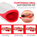 10 Powerful Vibrations Deep Throat Masturbator Smart Heating Waterproof Oral Cup - Adult Toys 