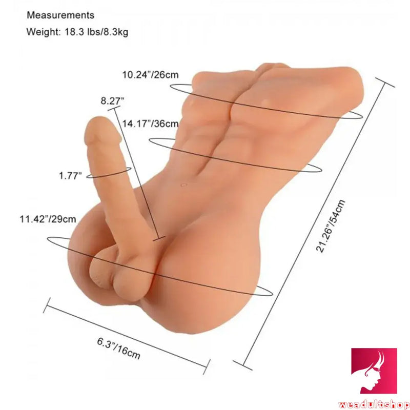 18.3lb Male Sex Toy Torso With Dildo For Women Gay Sex Orgasm