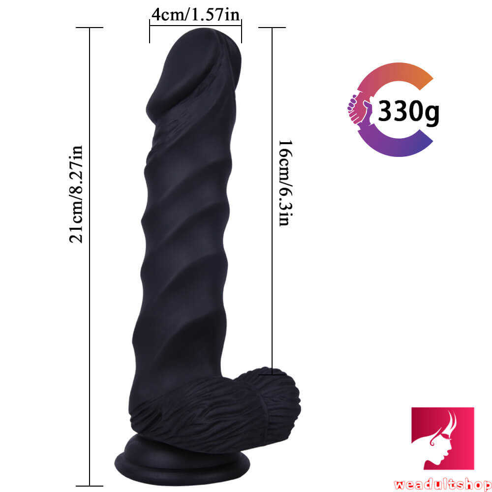 8.27in Black Body Safe Spiral Design Dildo Sex Toy For Men 8.27in Black Body Safe Spiral Design Dildo Sex Toy For Men