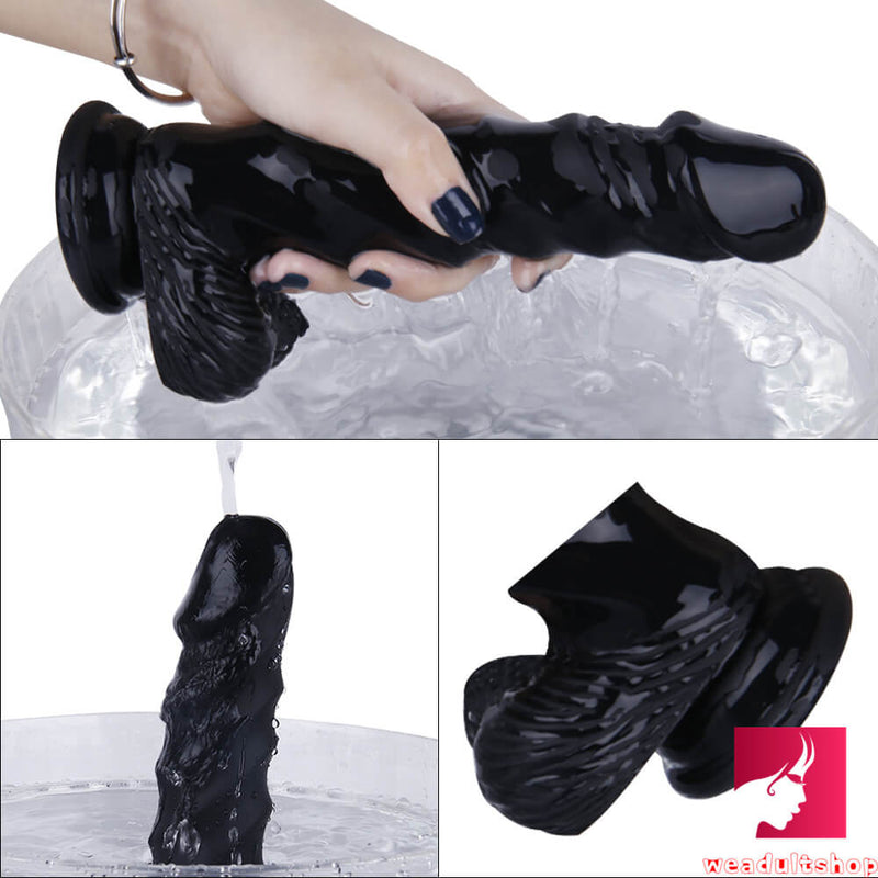 8.27in Black Body Safe Spiral Design Dildo Sex Toy For Men