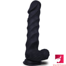 8.27in Black Body Safe Spiral Design Dildo Sex Toy For Men
