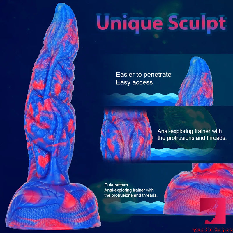 7.87in Real Monster Silicone Lifelike Penis Animal Dragon Toy