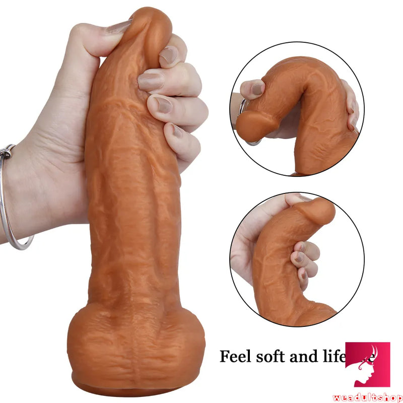 8.26in Soft Realistic Dildo With Suction Cup Female Masturbator