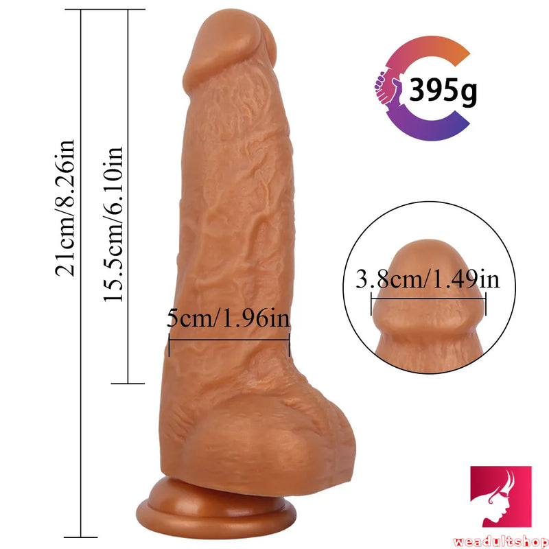 8.26in Soft Realistic Dildo With Suction Cup Female Masturbator
