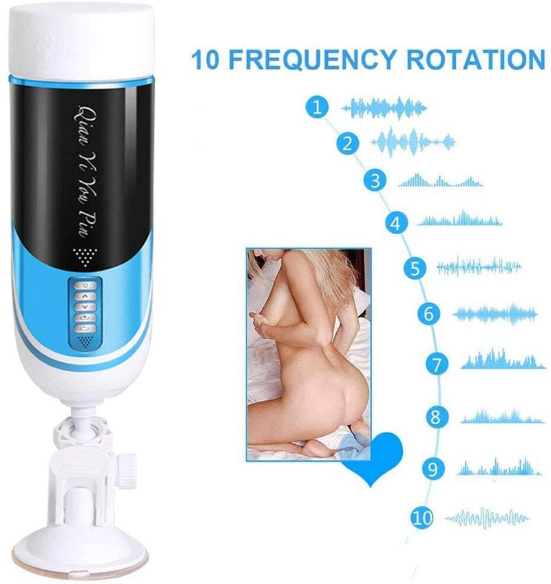 3in1 Stimulating Handsfree Blowjob Rotating Male Masturbator