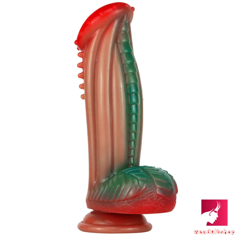 8.18in Soft Fantasy Pink Tender Glans Penis Adult Spiked Dildo