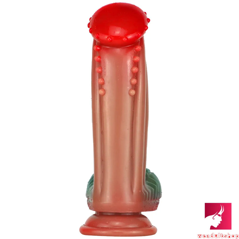 8.18in Soft Fantasy Pink Tender Glans Penis Adult Spiked Dildo