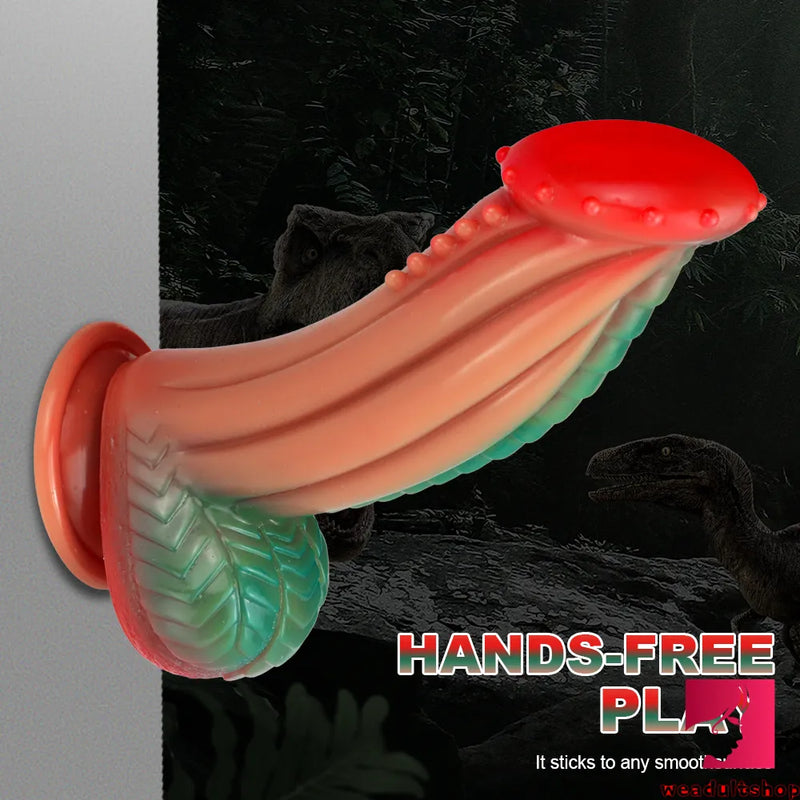 8.18in Soft Fantasy Pink Tender Glans Penis Adult Spiked Dildo