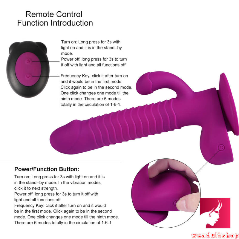 8.27in Wireless Remote 360° Rotation Thrusting Vibrating Dildo