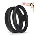 Dual Vibrating Penis Ring Silicone Vibrator Sex Toy For Men - Adult Toys 