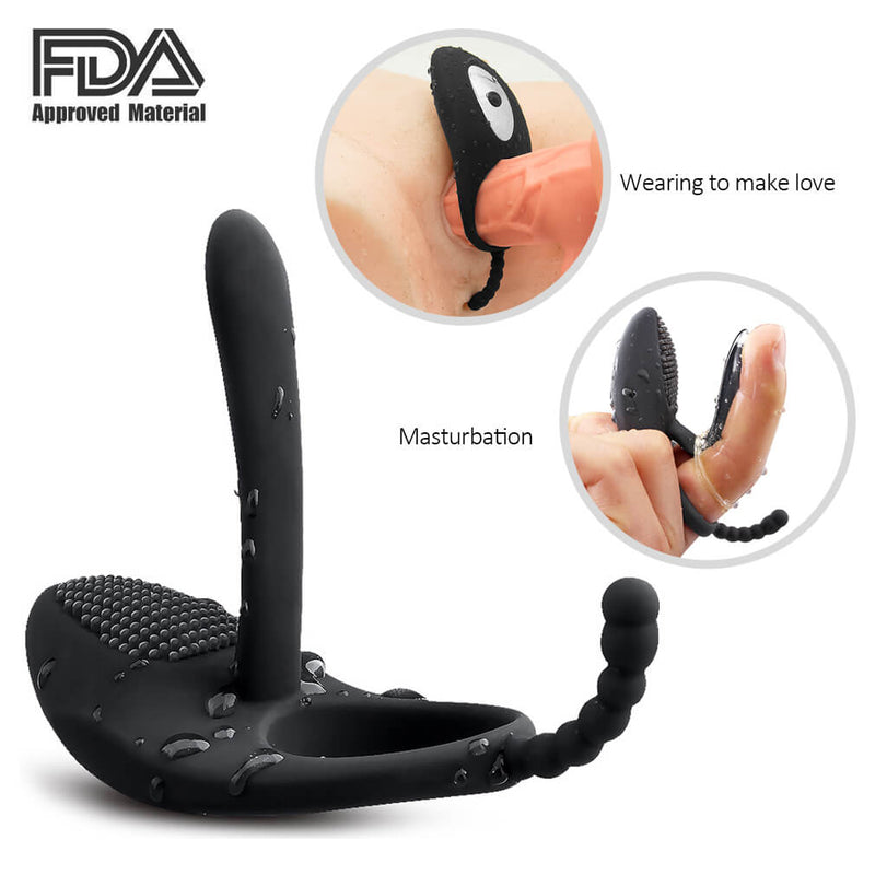 7 Kinds Vibrating Modes Penis Ring Anus Pussy Vibrator Toy For Men - Adult Toys 