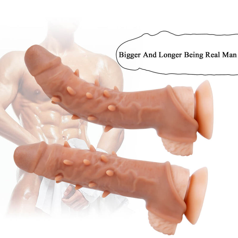 6.3in Penis Stretcher Lifelike Super Elastic Spiked Sleeve