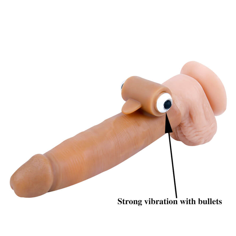 5.9in Hollow Silicone Dildo Vibrating Penis Extender Sex Toy