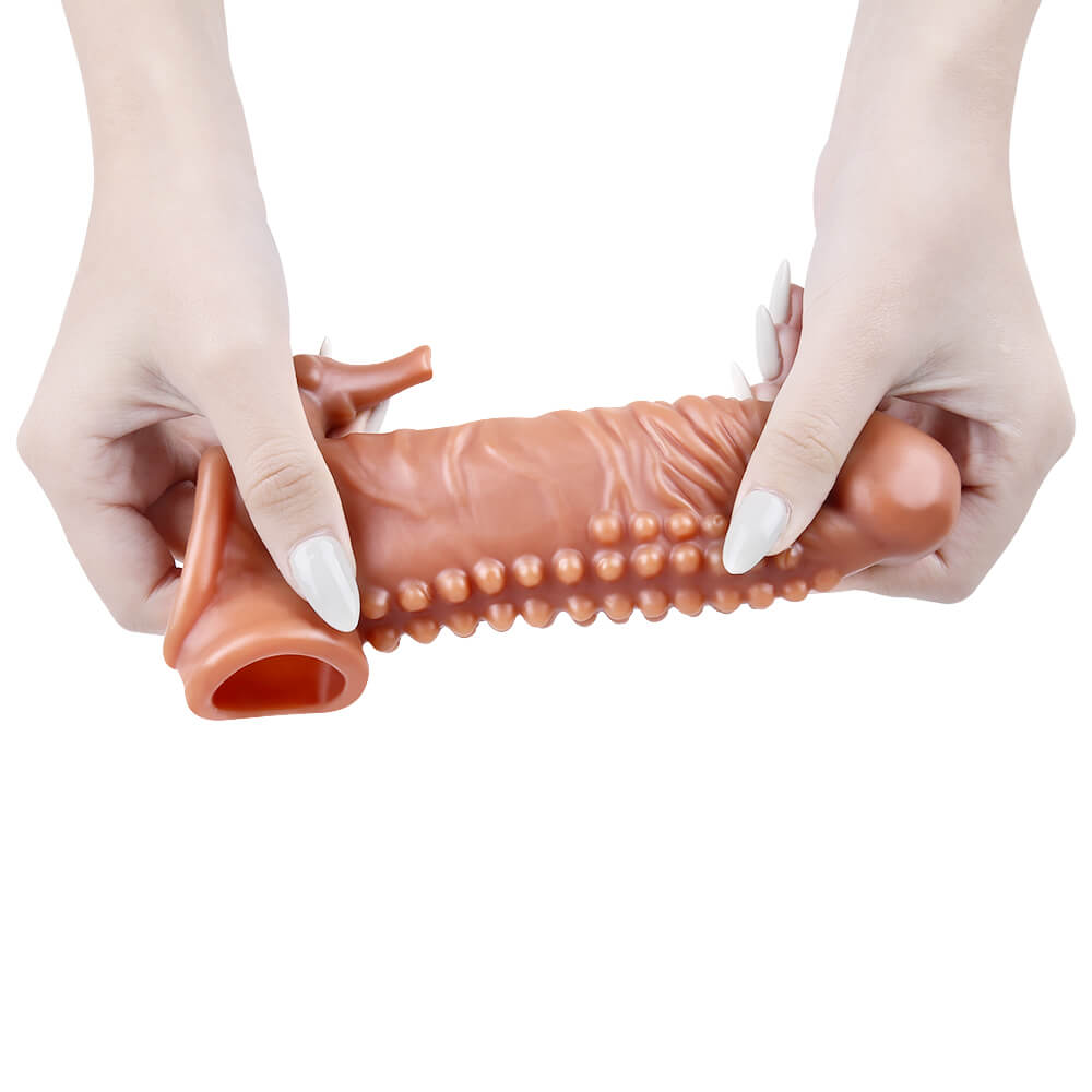 6.69in Penis Extension Vibrating Sleeve Stretchy Condom Sex Toy 6.69in Penis Extension Vibrating Sleeve Stretchy Condom Sex Toy