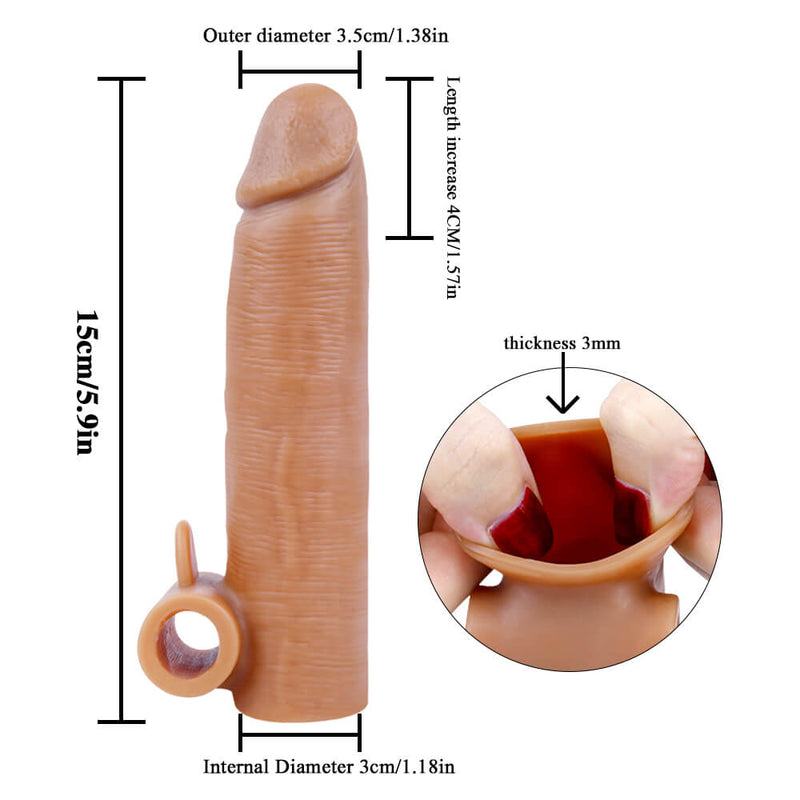 5.9in Hollow Silicone Dildo Vibrating Penis Extender Sex Toy