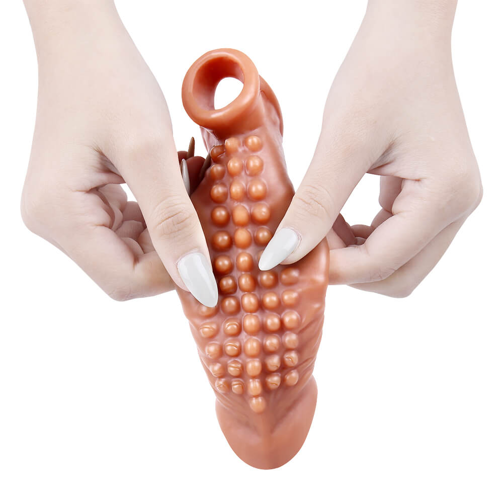6.69in Penis Extension Vibrating Sleeve Stretchy Condom Sex Toy 6.69in Penis Extension Vibrating Sleeve Stretchy Condom Sex Toy
