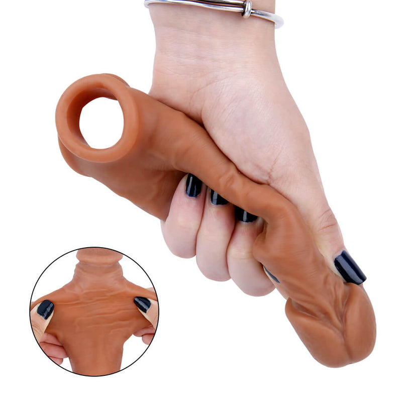 6.3in Penis Stretcher Lengthen Thicken Soft Sleeve Sex Toy
