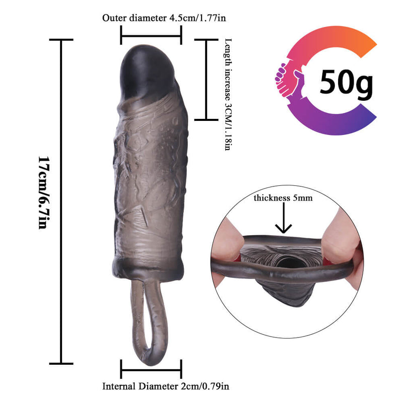 6.7in Vibrating Penis Extender Male Sex Toy For Men