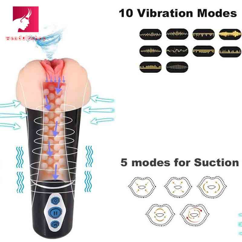 10 Mode Silicone Smart Vibrating Pocket Pussy - Adult Toys 