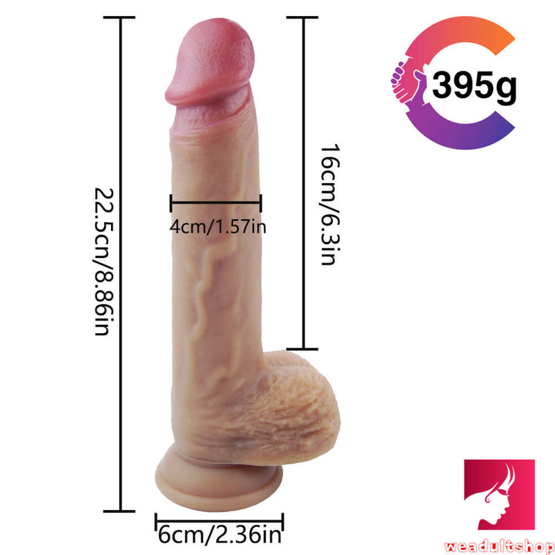 8.86in Realistic Glans Flesh Body Dildo With Blue Veins