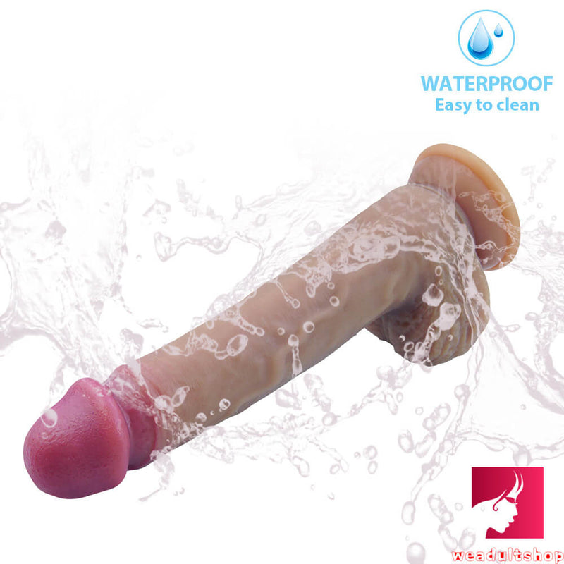 8.86in Realistic Glans Flesh Body Dildo With Blue Veins