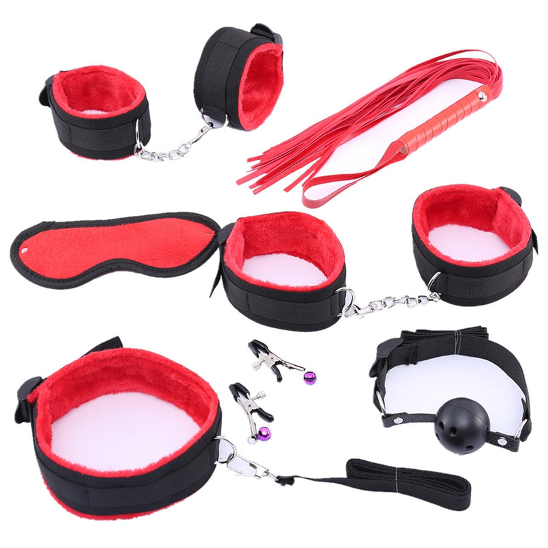 10pcs Bondage Kit BDSM Male Leather Handcuffs - BDSM Toy Kit