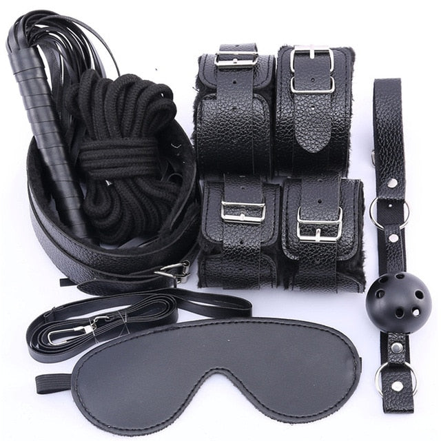 10 pcs/set leather bdsm bondage set