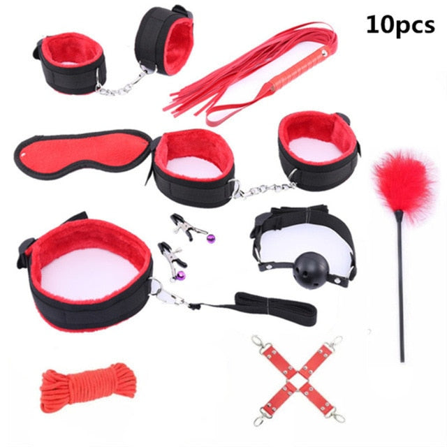 10 Pcs/set BDSM Sex Bondage Set - Adult Toys 