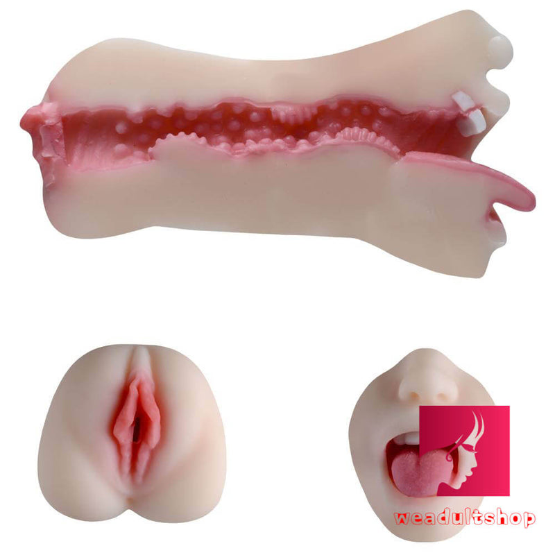 Double Head Lifelike Oral Masturbator 3D Pocket Pussy