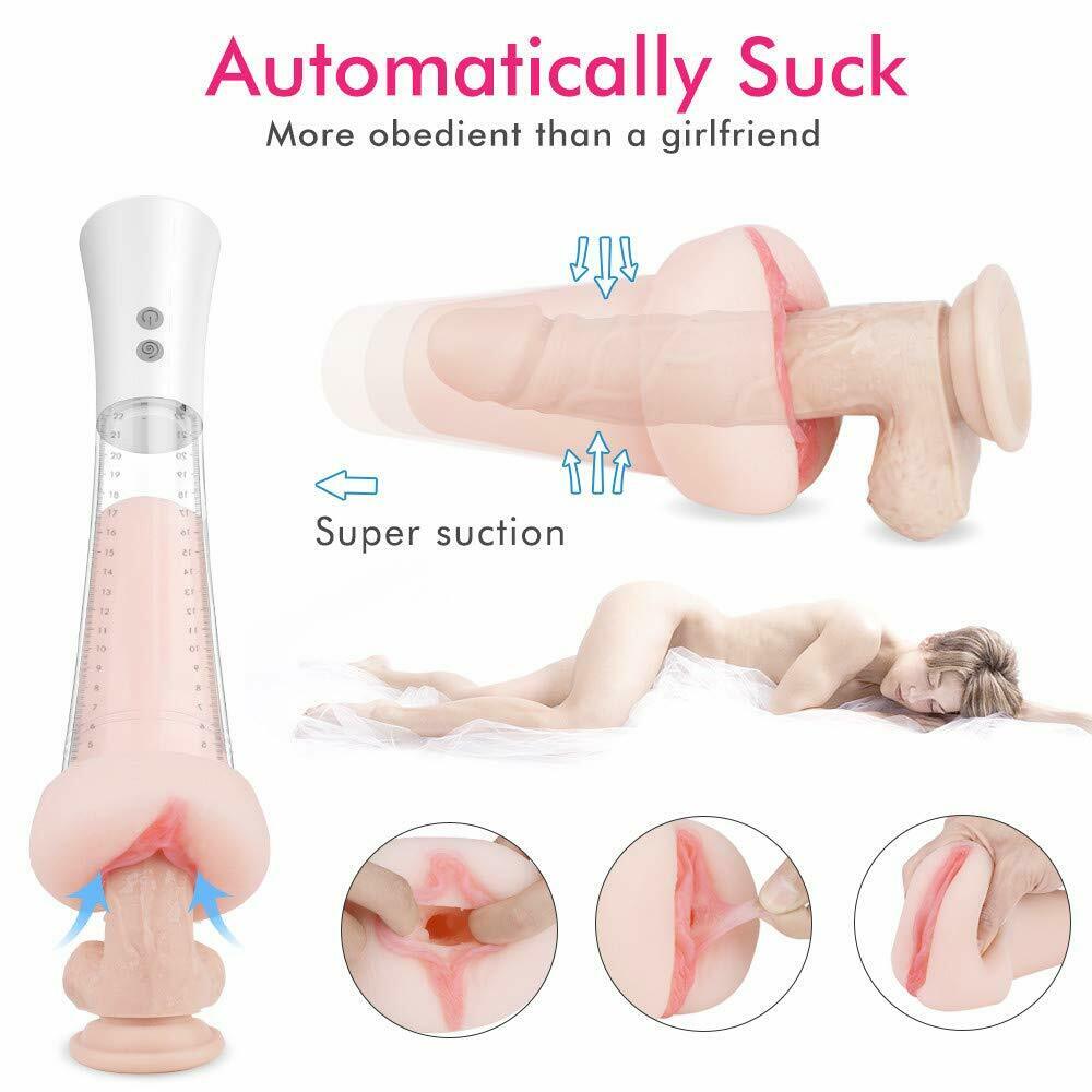 2IN1 Automatic Sucking Clamping Vagina Masturbation Penis Pump - Adult Toys 