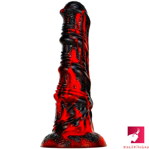 8.66in Black Red Mixsure Fantasy Horse Animal Penis Dildo