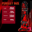 8.66in Black Red Mixsure Fantasy Horse Animal Penis Dildo