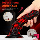 8.66in Black Red Mixsure Fantasy Horse Animal Penis Dildo