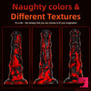 8.66in Black Red Mixsure Fantasy Horse Animal Penis Dildo