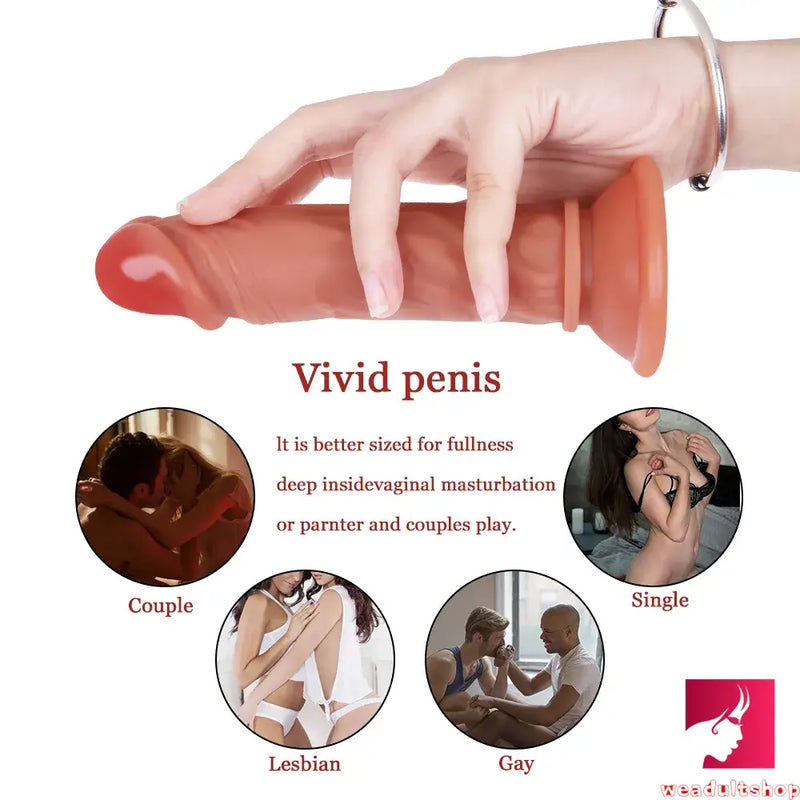 6.3in Realistic Dildo With Suction Cup For Women Men Fake Penis