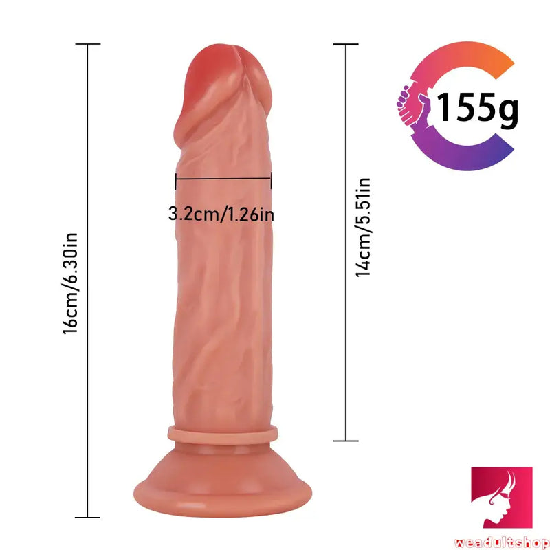 6.3in Realistic Dildo With Suction Cup For Women Men Fake Penis